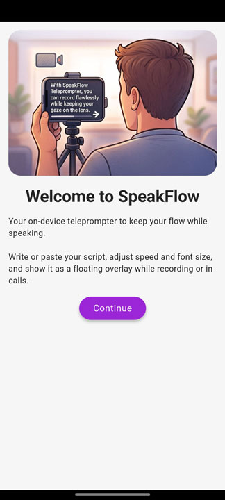 SpeakFlow Telepromter App Start SpeakFlow Telepromter App Start